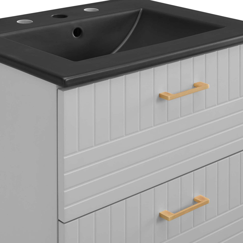 Daybreak 24" Bathroom Vanity, Light Gray Black