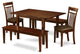 5 Pc Dining Room Set With Bench Table With 2 Dining Chairs And 2 Benches
