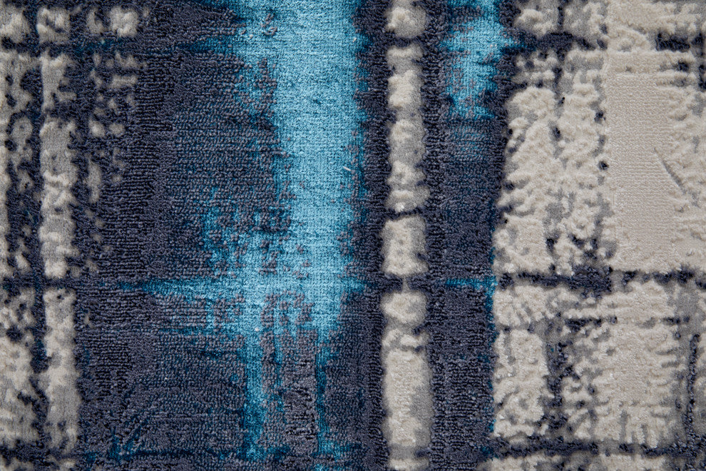 Weave & Wander Armada Dramatic Blue/Ivory Rug, 10'x13'2"