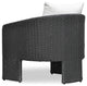 Alexa Rattan Performance Fabric Outdoor Armchair, Black