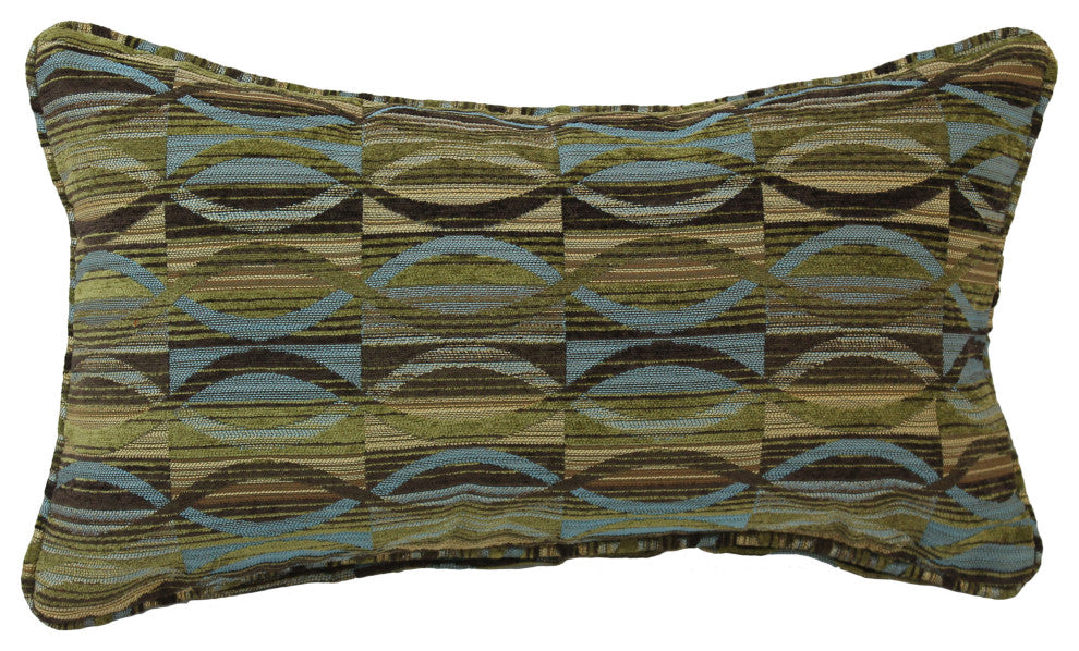 18" Double-Corded Patterned Jacquard Chenille Throw Pillow, Earthen Waves