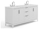 Elizabeth 72" Double Sink Carrara White Marble Vanity, Pure White