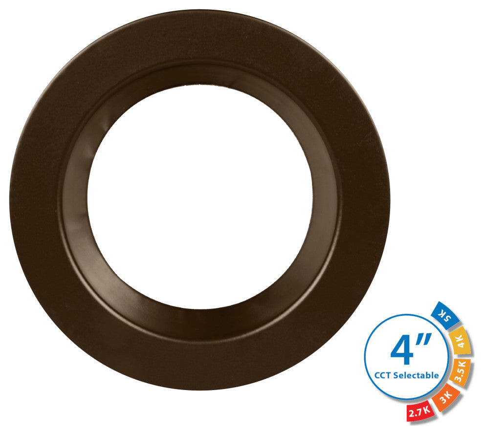 DLR(v6) Recessed LED Downlight, Oil-Rubbed Bronze, Selectable Cct, 1 Pack