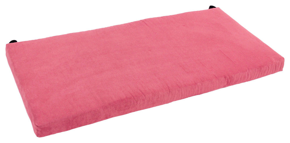 45"X19" Solid Microsuede Bench Cushion, Bery Berry