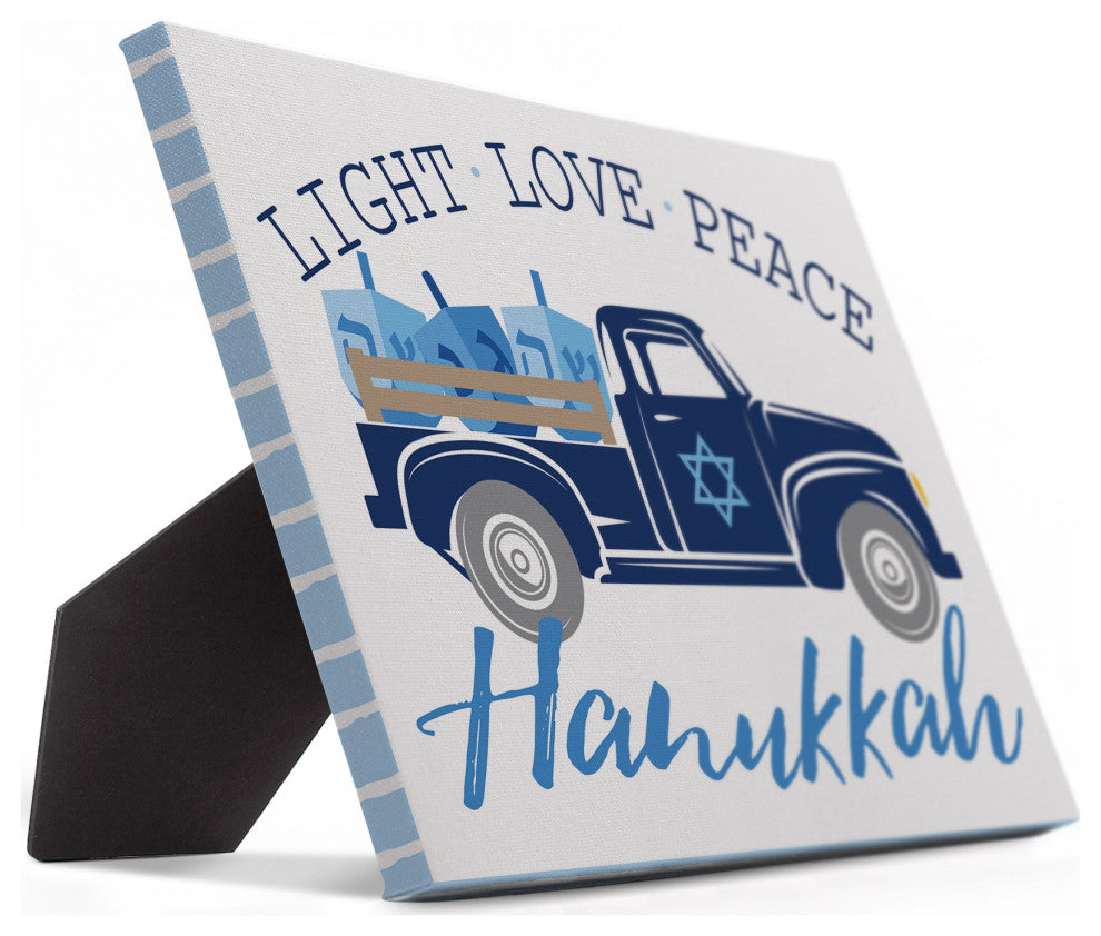 Hanukkah Truck 8"x10" Easelback Canvas