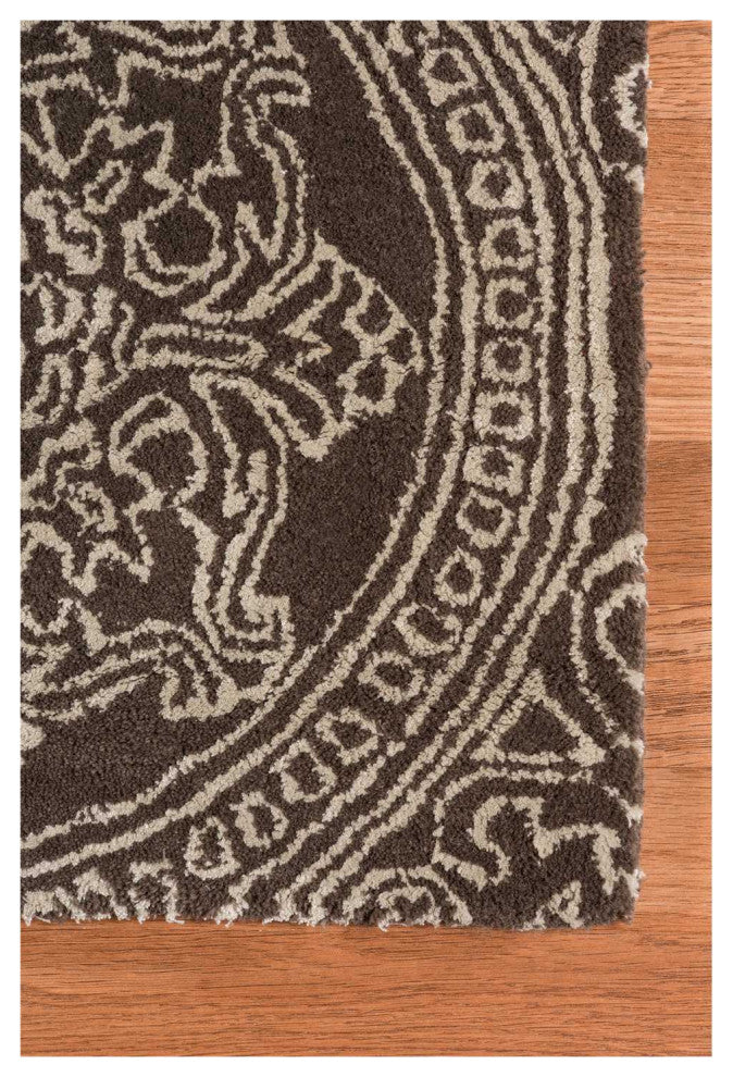 8" X11" X 0.5" Gray Wool Area Rug