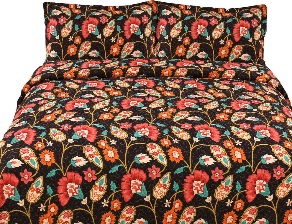 Marigold Garden Reversible Patchwork Quilt, Multicolor, Queen