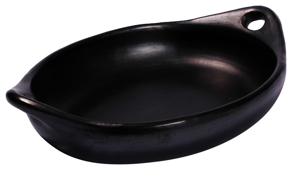 Ancient Cookware, Chamba Clay Oval Serving Dish with Handles, 12x17.5x3