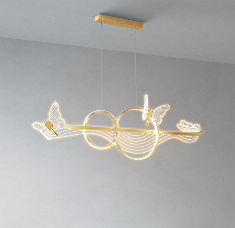 Aigle | Gold Butterfly Chandelier for Dining Room, Gold, Cool Light