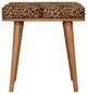 Leopard Velvet Tray Style Footstool