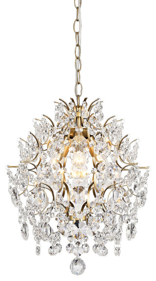 Belle Indoor 3-light Brushed Brass Crystal Chandelier