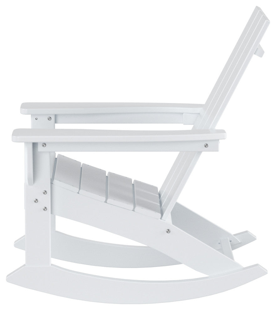 WestinTrends Set of 2 Modern Adirondack Outdoor Rocking Chairs, White