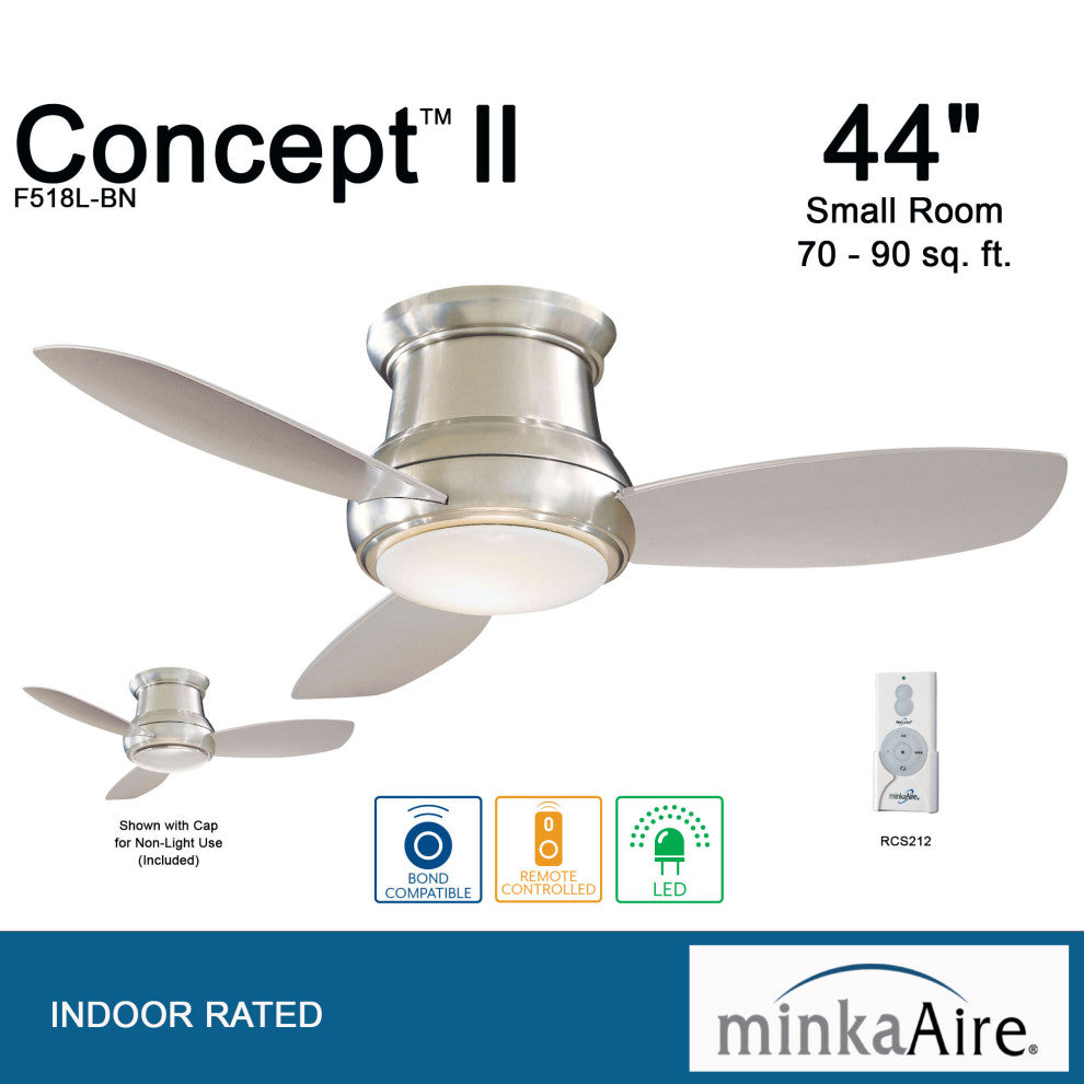 MinkaAire Concept II 44 LED Concept II 44" 3 Blade Indoor LED - Brushed Nickel