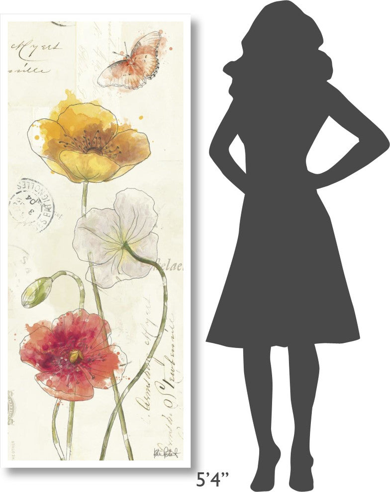 "Painted Poppies VII" Digital Paper Print by Katie Pertiet, 26"x62"