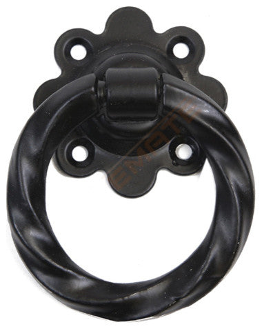Twisted Ring Handle, Galvanized, 3", Handle Only