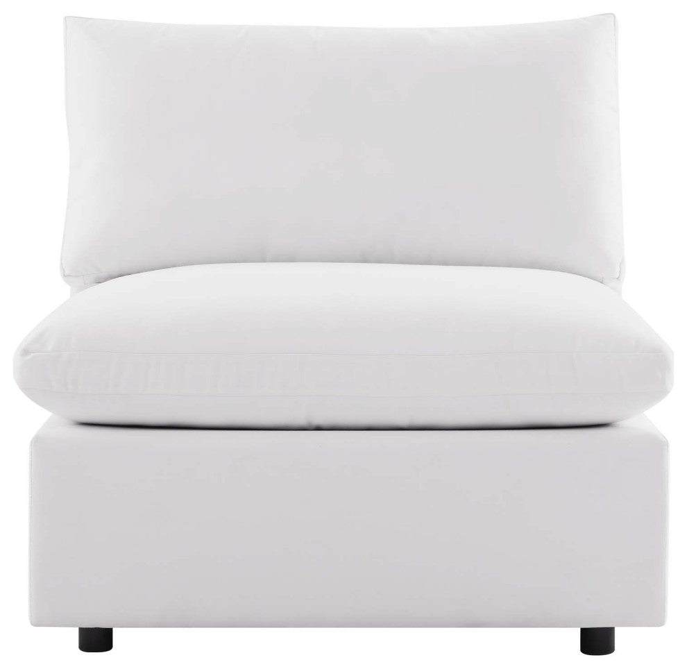 Modular Lounge Sofa Middle Chair, White, Modern, Outdoor Patio Hospitality
