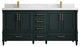 Aberdeen 72 Double Sink Bath Vanity in Dark Forest Green 2" Calacatta Nuvo