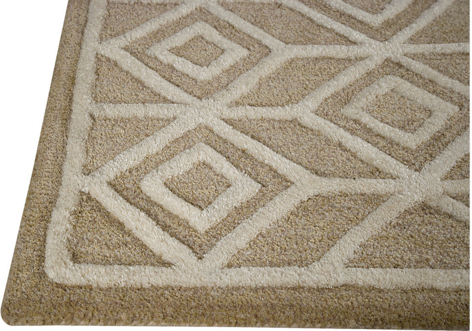 Hand Tufted Beige Wool Area Rug