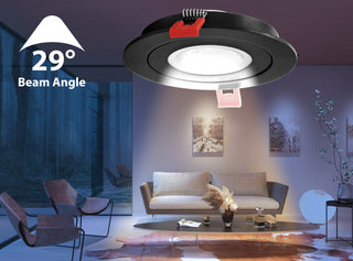 DGF 4" Selectable Canless Floating Gimbal LED Recessed Downlight, Black