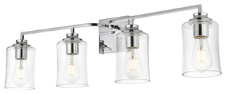 4 Light Chrome And Clear Bath Sconce