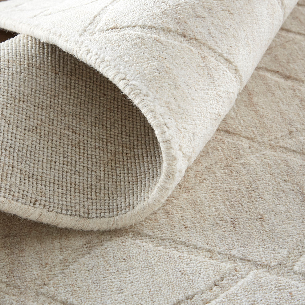 Weave & Wander Tatem Minimal Viscose Rug, Beige, 5' x 8' Rug