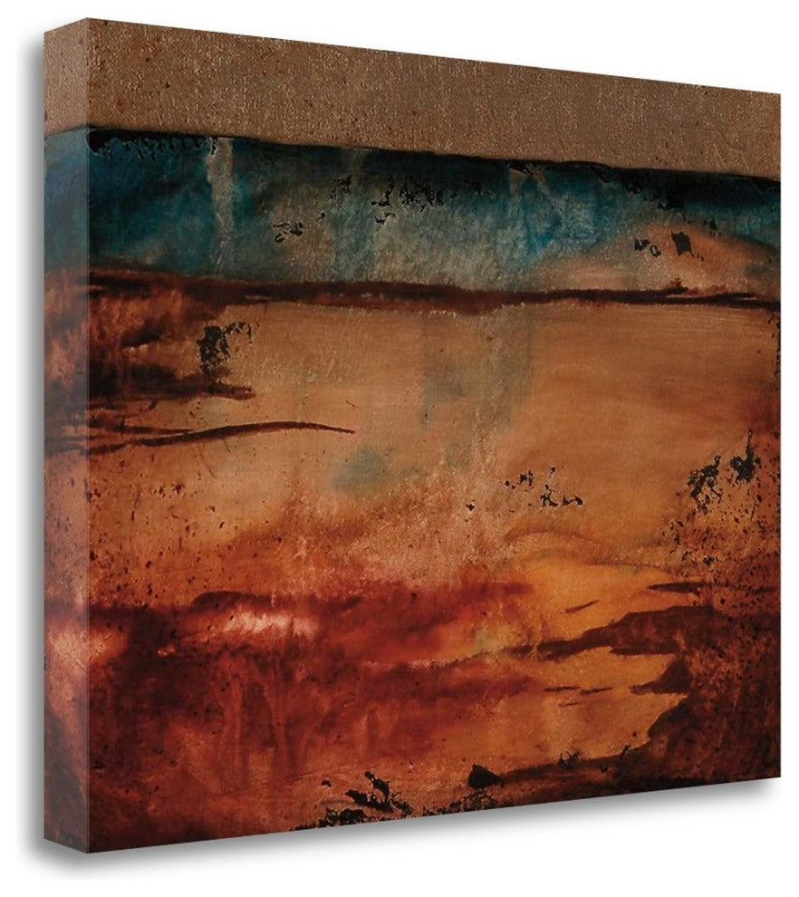 "Earth Blocks I" By Jenn Flynn,Ready to Hang Giclee Print on Gallery Wrap Canvas