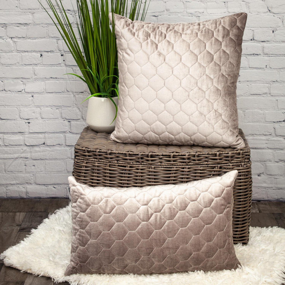 Parkland Collection Bazyli Taupe Throw Pillow, Square