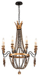French Country 8-Light Empire Beaded Chandelier