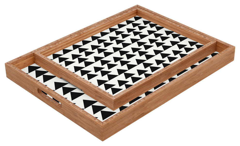 Holli Zollinger Triangles Black Rectangular Tray
