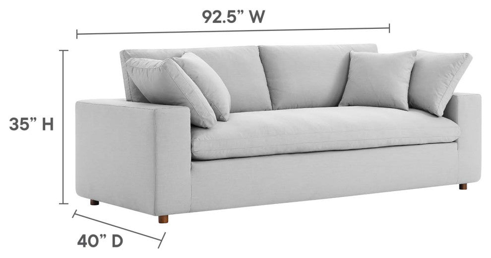 Commix Down Filled Overstuffed Sofa - Light Gray