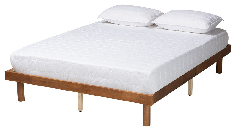 Maisy Walnut Platform Bed Frame, Full