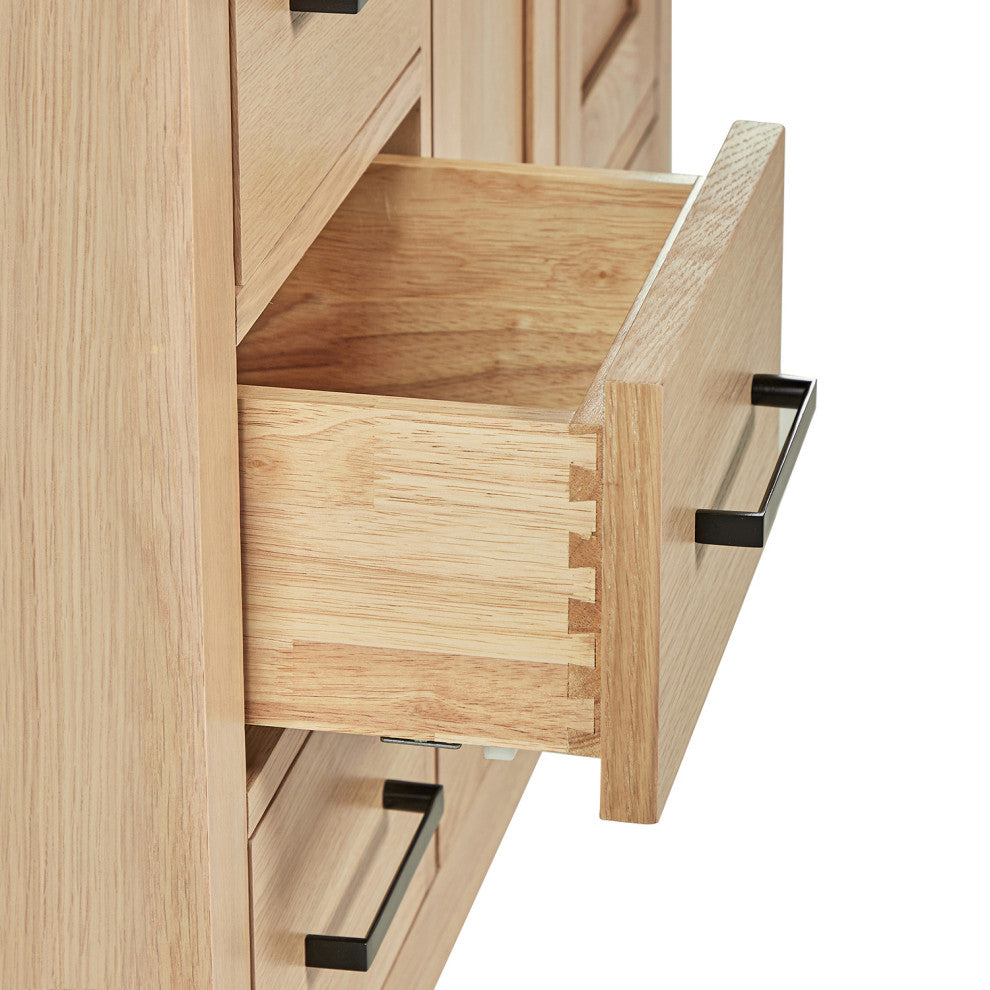 Cambridge 36" Single Bath Vanity With Italian Carrara Marble Top, Oak