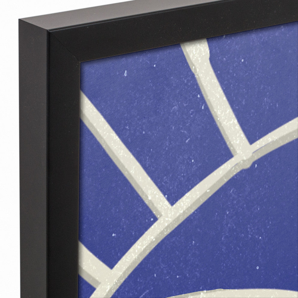 Sun Face Blue 3 20x30 Black Framed Canvas