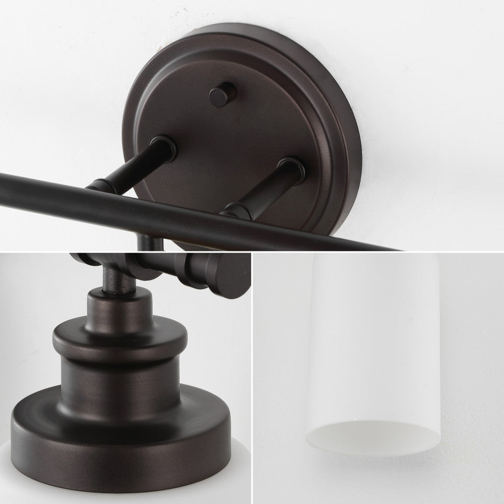3-Light Classic Vanity, Frosted Glass Shades, Bathroom Accessory Set, 5-Piece