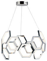 ET2 E24893 Polygon 30"W LED Chandelier - Polished Chrome