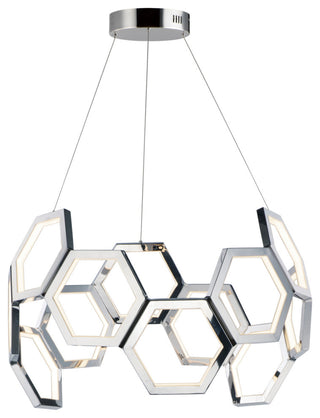 ET2 E24893 Polygon 30"W LED Chandelier - Polished Chrome