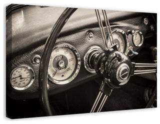 Vintage Car Dashboard 20x30 Canvas Wall Art