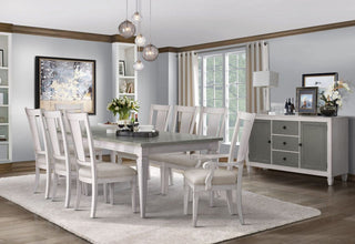 ACME Katia Dining Table With Leaf, Rustic Gray & Weathered White Finish