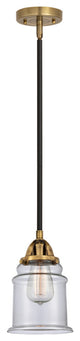 Canton Mini Pendant, Black Antique Brass, Clear, Clear