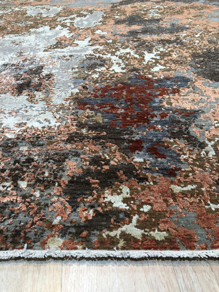 Blue Contemporary Abstract Galaxy Area Rug