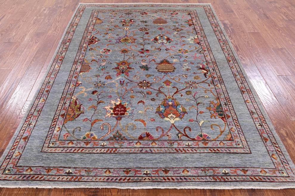 Persian Tabriz Hand-Knotted Wool Rug 5' 9" X 8' 0" Q7423
