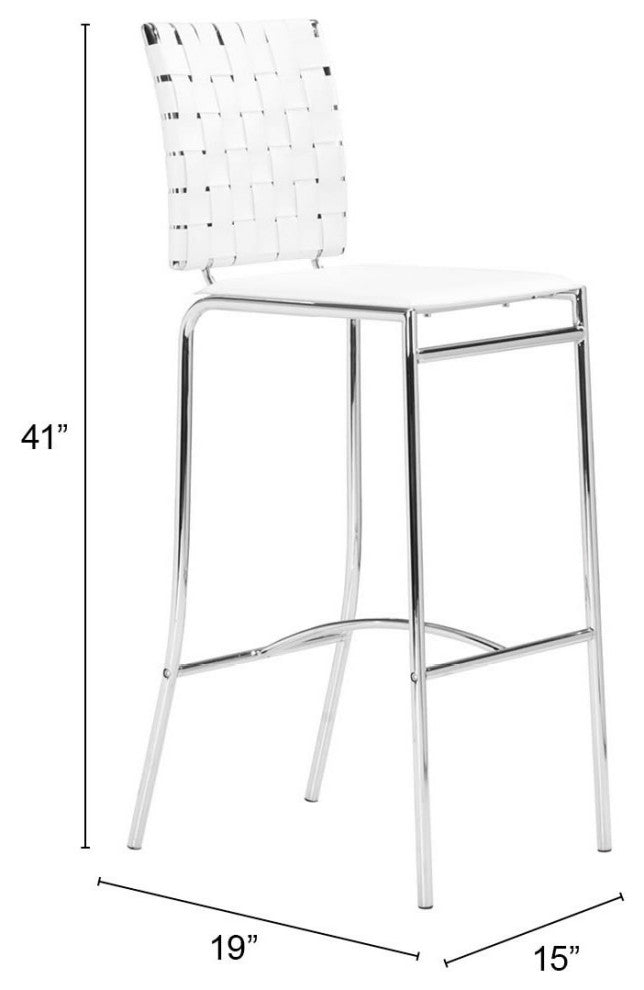 Criss Cross Bar Chair, Set of 2 White