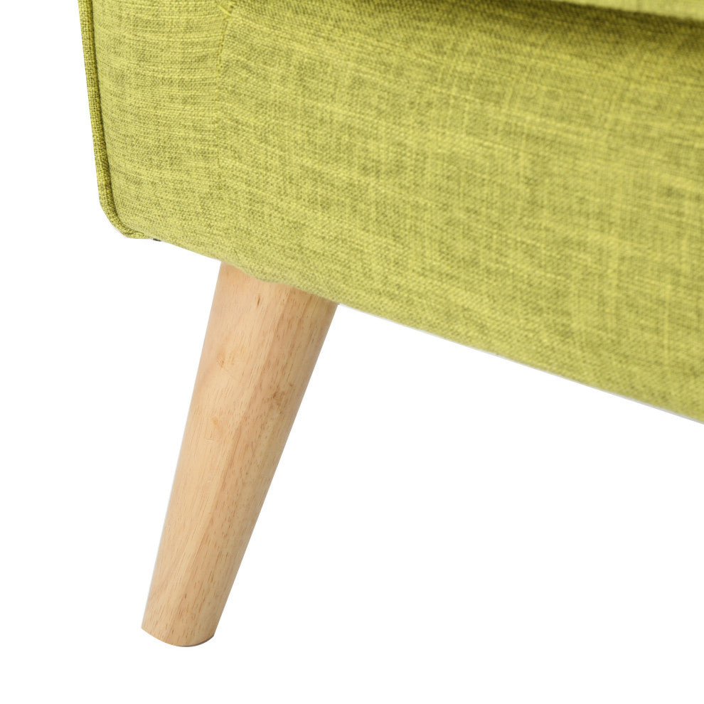 GDF Studio Mia Mid Century Modern Fabric Loveseat, Muted Green