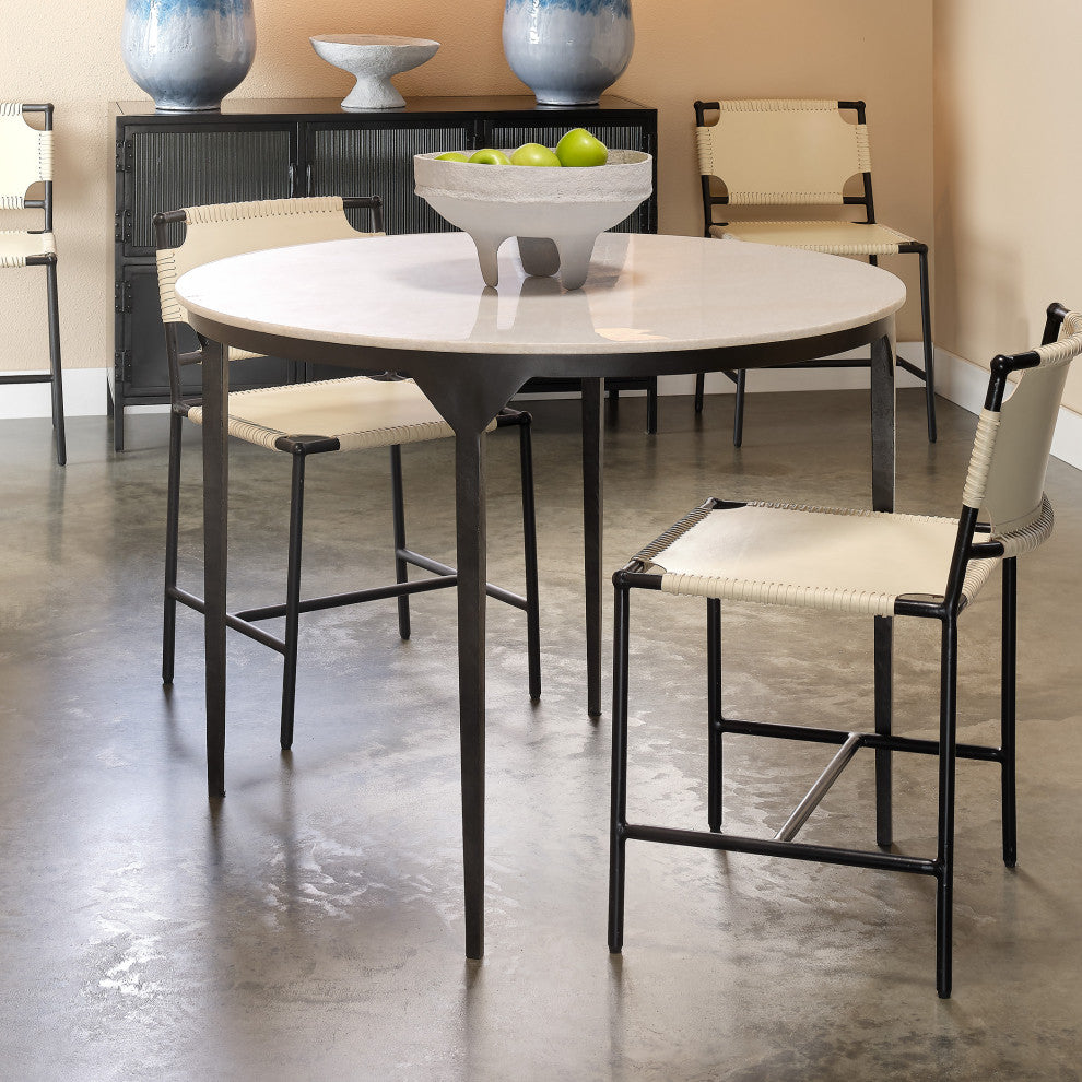 Dante Marble and Metal Dining Table