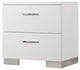 Wood Nightstand with 2 Drawers, Glossy White
