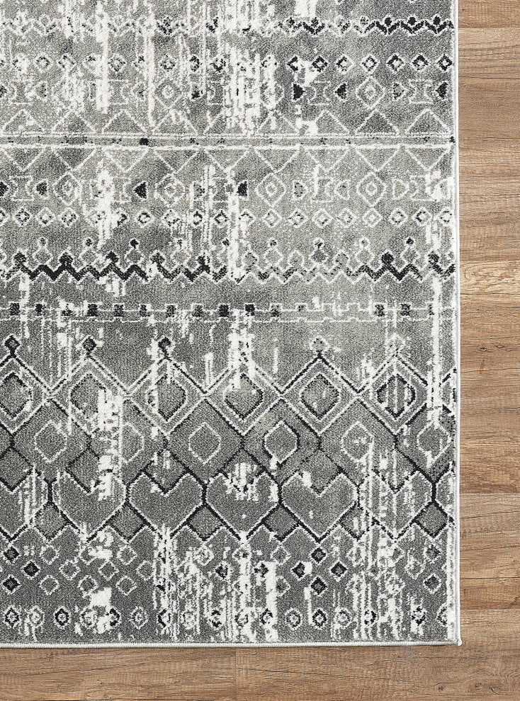 Abani Urbana URB110A Tribal Distressed Grey Area Rug