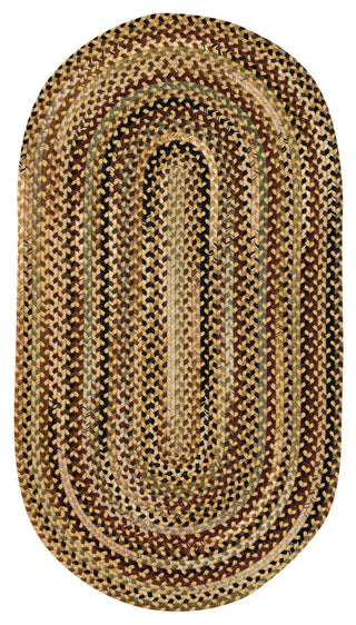 Bangor Braided Oval Rug, Amber 1'8"x2'6"