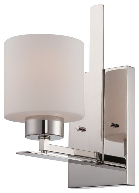 Nuvo 1-Light Parallel Vanity and Wall Light Fixture, Polished Nickel