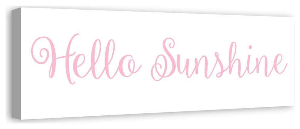 Hello Sunshine 12"x36" Canvas Wall Art, Pink
