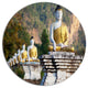 Beautiful Row Of Buddha Statues, Landscape Disc Metal Artwork, 23"